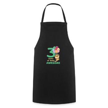 Meerkat for 3rd birthday children three years - Cooking Apron - black - Front - AI Model Male 185 dark (185cm)