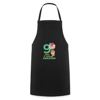 Meerkat for 9th birthday children nine years - Cooking Apron - black - Front - AI Model Male 185 dark (185cm)