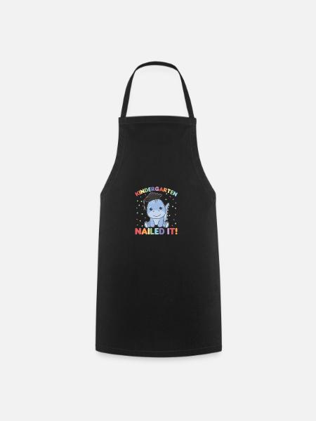 Kids Kindergarten nailed it Dino Graduation - Cooking Apron - black