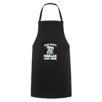 Save the Earth Koalas live here Earth Day - Cooking Apron - black - Front - AI Model Male 185 dark (185cm)