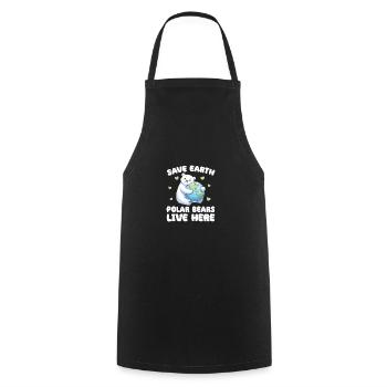 Save the Earth Polar Bears Live Here Earth Day - Cooking Apron - black - Front - AI Model Male 185 dark (185cm)