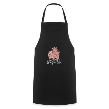 Joyeux Noël Pigmas Jeu de Mots Cochon - Tablier de cuisine - noir - Devant - AI Model Male 185 dark (185cm)