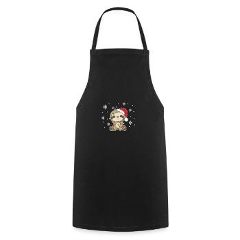 paresseux Noël Hiver Animaux paresseux - Tablier de cuisine - noir - Devant - AI Model Male 185 dark (185cm)