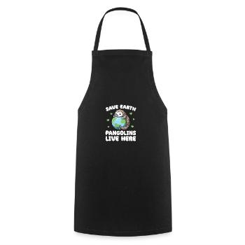 Rettet die Erde Schuppentiere leben hier Earth Day - Kochschürze - Schwarz - Vorne - AI Model Male 185 dark (185cm)