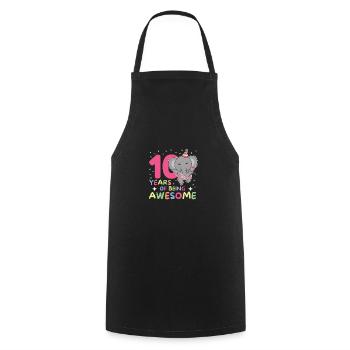 Éléphant pour les enfants de 10 ans - Tablier de cuisine - noir - Devant - AI Model Male 185 dark (185cm)