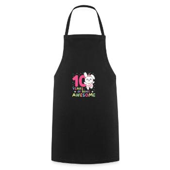 Lapin pour ses 10 ans enfants de dix ans - Tablier de cuisine - noir - Devant - AI Model Male 185 dark (185cm)