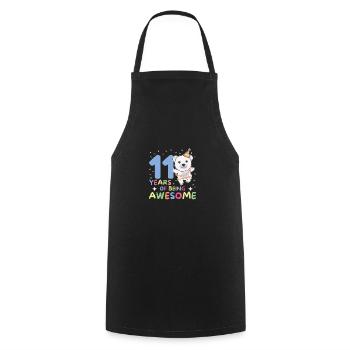 Ours polaire pour ses 11 ans Enfants de onze ans - Tablier de cuisine - noir - Devant - AI Model Male 185 dark (185cm)