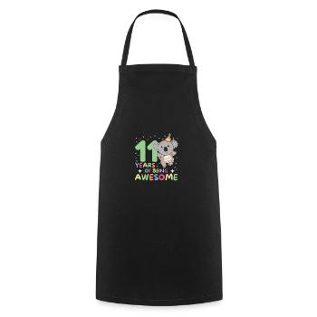 Koala for his 11th birthday children eleven years old - Cooking Apron - black - Front - AI Model Male 185 dark (185cm)