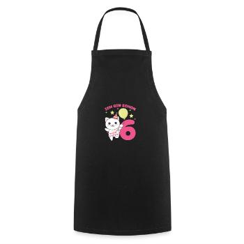 J’ai déjà 6 enfants d’anniversaire de chats - Tablier de cuisine - noir - Devant - AI Model Male 185 dark (185cm)