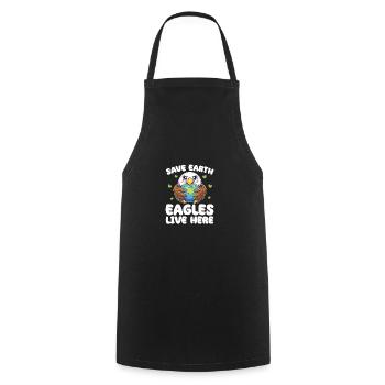 Save the Earth Eagles live here Earth Day - Cooking Apron - black - Front - AI Model Male 185 dark (185cm)