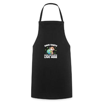 Save the Earth Saiga Antelope Live Here Earth Day - Cooking Apron - black - Front - AI Model Male 185 dark (185cm)