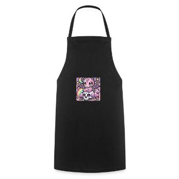 Kawaii Gothic Cthulhu Pastel Colors Gothic Goth - Cooking Apron - black - Front - AI Model Male 185 dark (185cm)