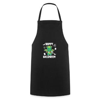 Dragon Happy Halloween Pumpkin Bat Costume - Cooking Apron - black - Front - AI Model Male 185 dark (185cm)