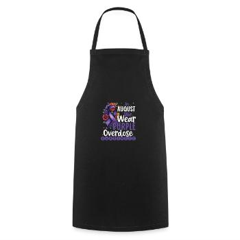 Purple in August Overdose Awareness Support - Cooking Apron - black - Front - AI Model Male 185 dark (185cm)