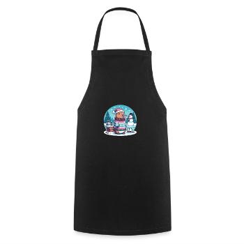 Noël festif Capybara d’hiver - Tablier de cuisine - noir - Devant - AI Model Male 185 dark (185cm)