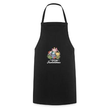 Merry Lotlmas Pun Axolotl Christmas - Cooking Apron - black - Front - AI Model Male 185 dark (185cm)
