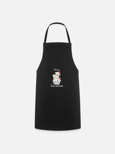 Polar Bear Christmas Tree Christmas Polar Bear - Cooking Apron - black