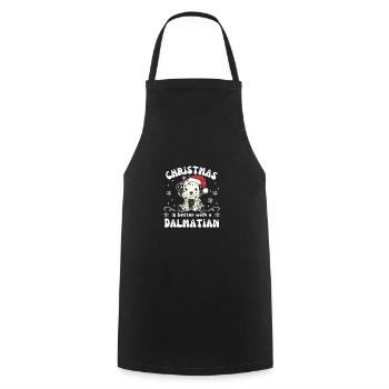 Christmas is better with a Dalmatian - Cooking Apron - black - Front - AI Model Male 185 dark (185cm)