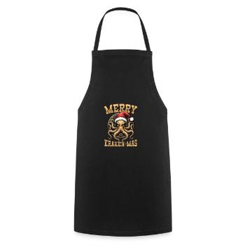 Merry Kraken-Mas Steampunk-weihnachten - Kochschürze - Schwarz - Vorne - AI Model Male 185 dark (185cm)