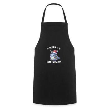 Christmas Hat Christmas Fairy Lights Narwhal - Cooking Apron - black - Front - AI Model Male 185 dark (185cm)