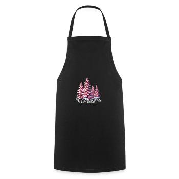 Joyeux Noël en rose Fête de Noël - Tablier de cuisine - noir - Devant - AI Model Male 185 dark (185cm)