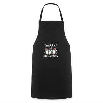 Joyeux Noël Doux Pingouin Noël - Tablier de cuisine - noir - Devant - AI Model Male 185 dark (185cm)