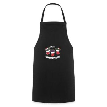 De jolis axolotls en chaussettes de Noël pour Noël - Tablier de cuisine - noir - Devant - AI Model Male 185 dark (185cm)