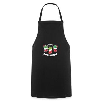 Grenouilles mignonnes en chaussette de Noël pour Noël - Tablier de cuisine - noir - Devant - AI Model Male 185 dark (185cm)