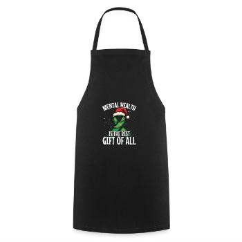 Mental health is everyone's best gift - Cooking Apron - black - Front - AI Model Male 185 dark (185cm)