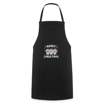 Joyeux Noël Mignon Koala de Noël Koalas - Tablier de cuisine - noir - Devant - AI Model Male 185 dark (185cm)