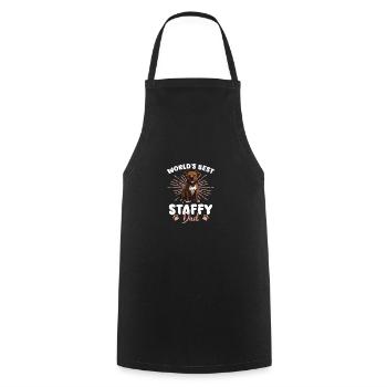 American Staffordshire Terrier Groovy Staffy Dad - Cooking Apron - black - Front - AI Model Male 185 dark (185cm)