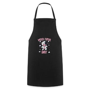 Vous êtes Moo-tiful, Mignon Amoureux des vaches drôle - Tablier de cuisine - noir - Devant - AI Model Male 185 dark (185cm)