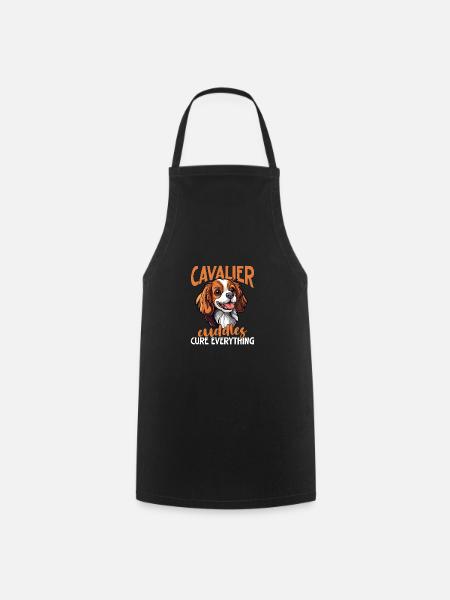 Cavalier King Charles Spaniel Cavalier cuddles - Forklæde - sort