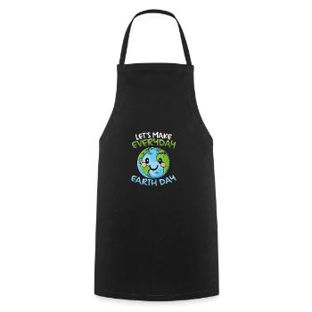 Let's Make Everyday Earth Day Cute Planet - Cooking Apron - black - Front - AI Model Male 185 dark (185cm)