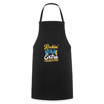 Rockin' That Extra Chromosome Fun Down Syndrome - Cooking Apron - black - Front - AI Model Male 185 dark (185cm)
