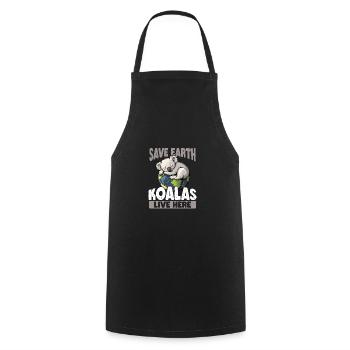 Save the Earth Koalas live here Earth Day - Cooking Apron - black - Front - AI Model Male 185 dark (185cm)