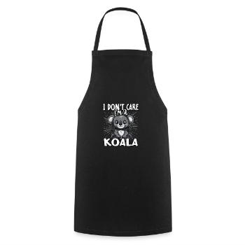 I don't care I'm a koala - cute koala - Cooking Apron - black - Front - AI Model Male 185 dark (185cm)