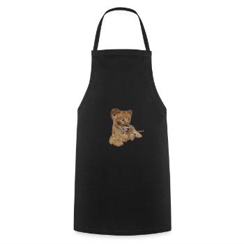 Süßes Löwenbaby - Kochschürze - Schwarz - Vorne - AI Model Male 185 dark (185cm)