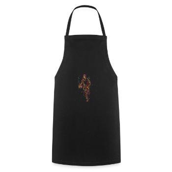 Abstract art basketball athlete dribbling - Cooking Apron - black - Front - AI Model Male 185 dark (185cm)