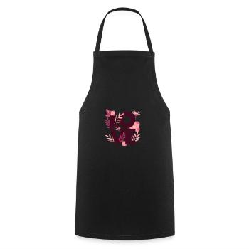Love love pattern Beautiful flowers plants flower - Cooking Apron - black - Front - AI Model Male 185 dark (185cm)