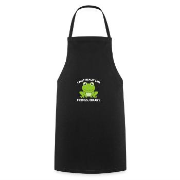 Grenouille préféré des grenouilles douces pour les amis des animaux - Tablier de cuisine - noir - Devant - AI Model Male 185 dark (185cm)