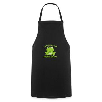 Grenouille préféré des grenouilles douces pour les amis des animaux - Tablier de cuisine - noir - Devant - AI Model Male 185 dark (185cm)