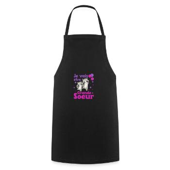 Raton laveur grande sœur 2022 pour les frères et sœurs - Tablier de cuisine - noir - Devant - AI Model Male 185 dark (185cm)