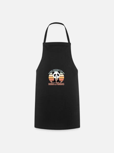 Bubble Tea Panda chocolat animaux doux Boba - Tablier de cuisine - noir