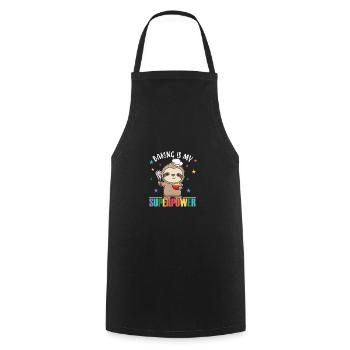 Baking is my superpower sweet sloth bakes - Cooking Apron - black - Front - AI Model Male 185 dark (185cm)