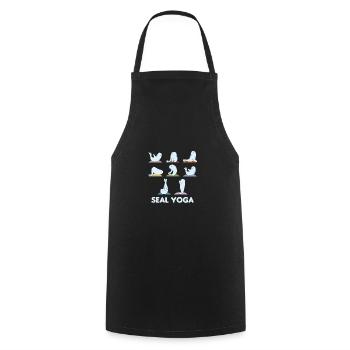 Robben Yoga süße Robben Yogamatte Sport - Kochschürze - Schwarz - Vorne - AI Model Male 185 dark (185cm)