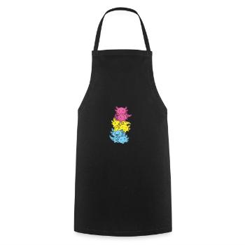 Pansexual Flag Pan Pride LGBTQ Axolotl - Cooking Apron - black - Front - AI Model Male 185 dark (185cm)