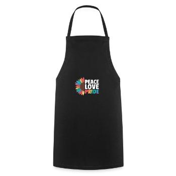 Rainbow Gay Flag Pride LGBTQ sunflower - Kochschürze - Schwarz - Vorne - AI Model Male 185 dark (185cm)