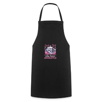 Axolotl aime les animaux mignons pour les filles roses - Tablier de cuisine - noir - Devant - AI Model Male 185 dark (185cm)