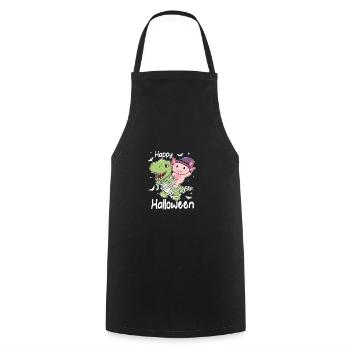 Axolotl Happy Halloween T-Rex Mummy Costume - Cooking Apron - black - Front - AI Model Male 185 dark (185cm)